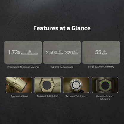 Warrior Ultra 2500 Lumens Tactical Flashlight with OAL Material